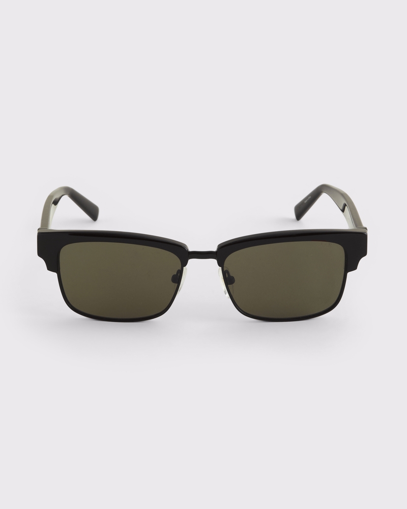 black frame & green lens
