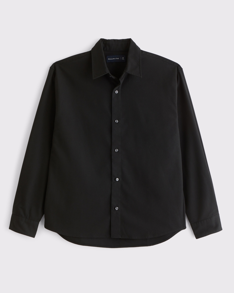 Brushed Woven Button-Up Shirt