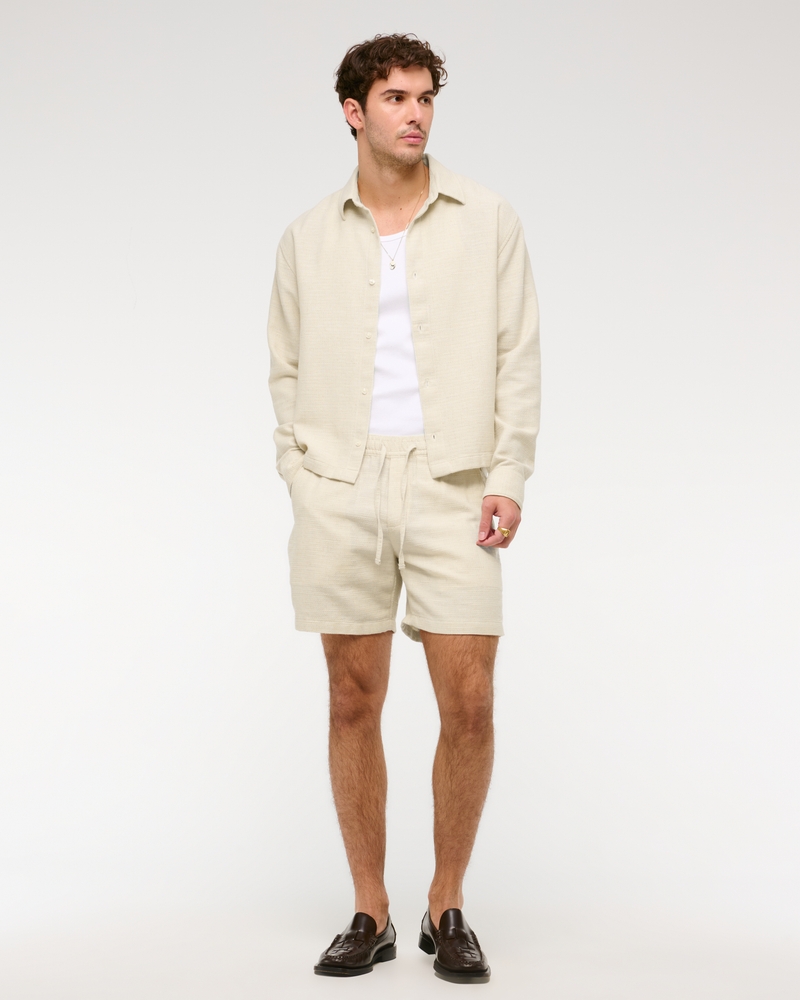 Linen-Blend Pull-On Short