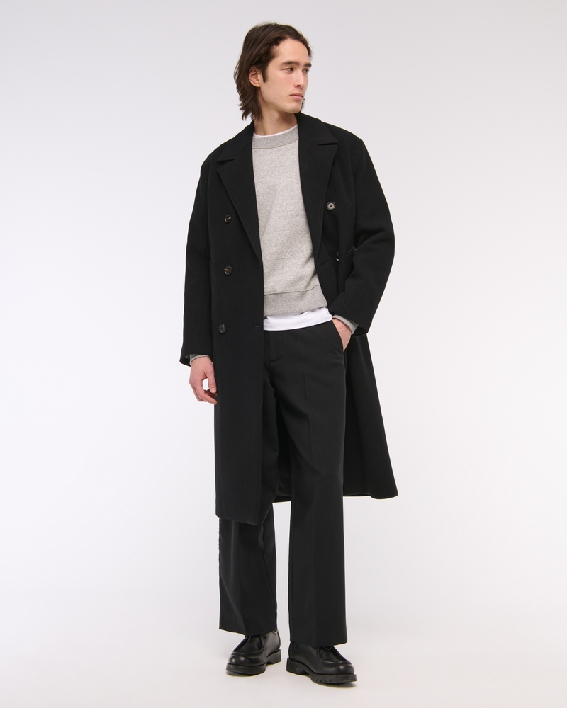 Double-Breasted Wool-Blend Coat