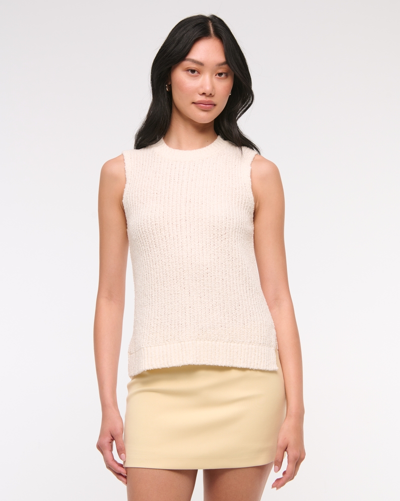 Textural Crew Sweater Shell Tank