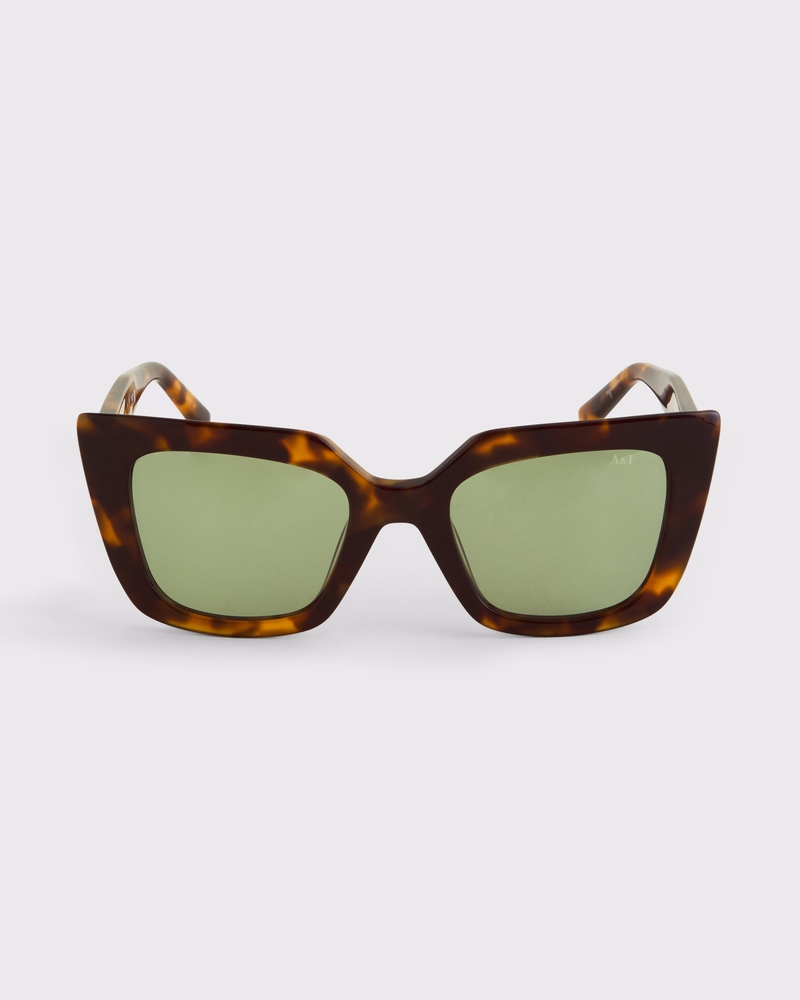 tortoise shell frame & green lens