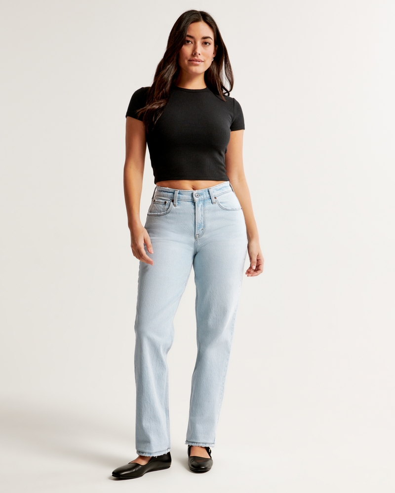 Curve Love Mid Rise 90s Straight Jean