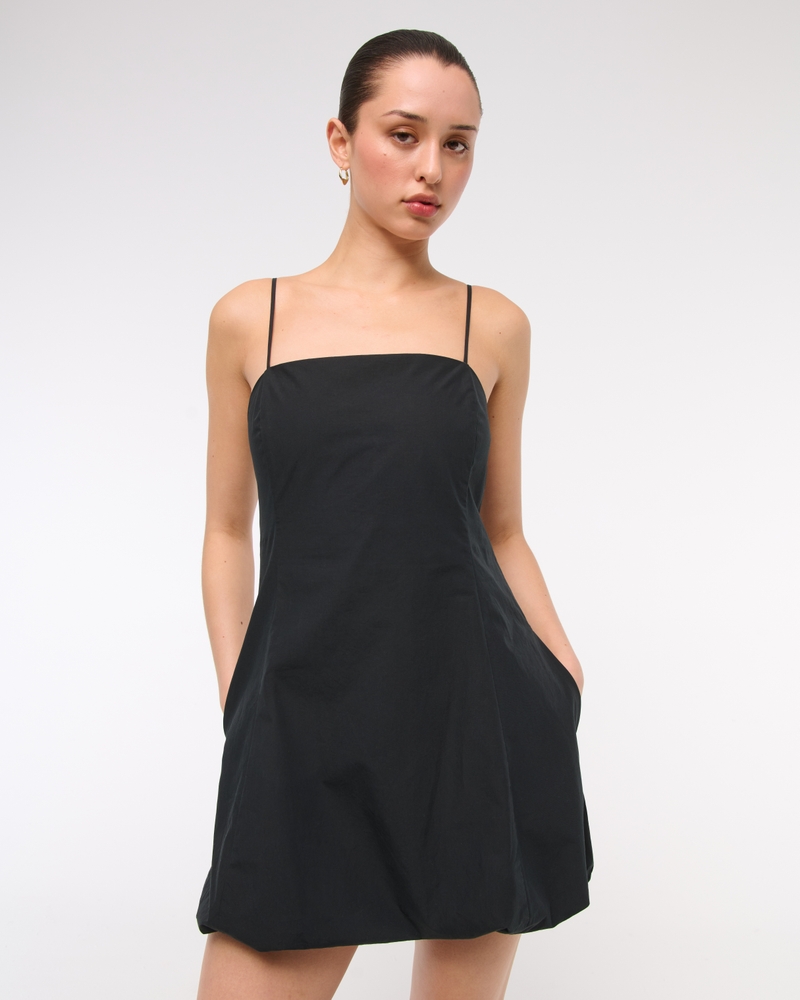 Squareneck Bubble Hem Mini Dress