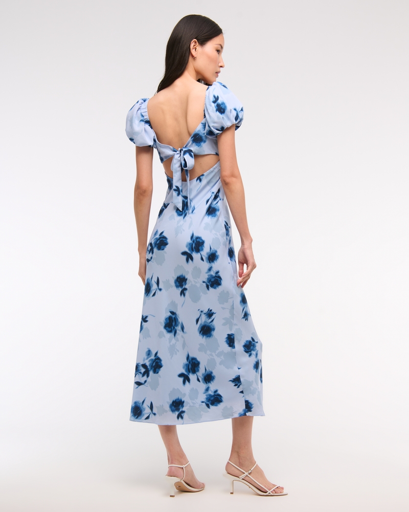 Puff Sleeve Midi Dress