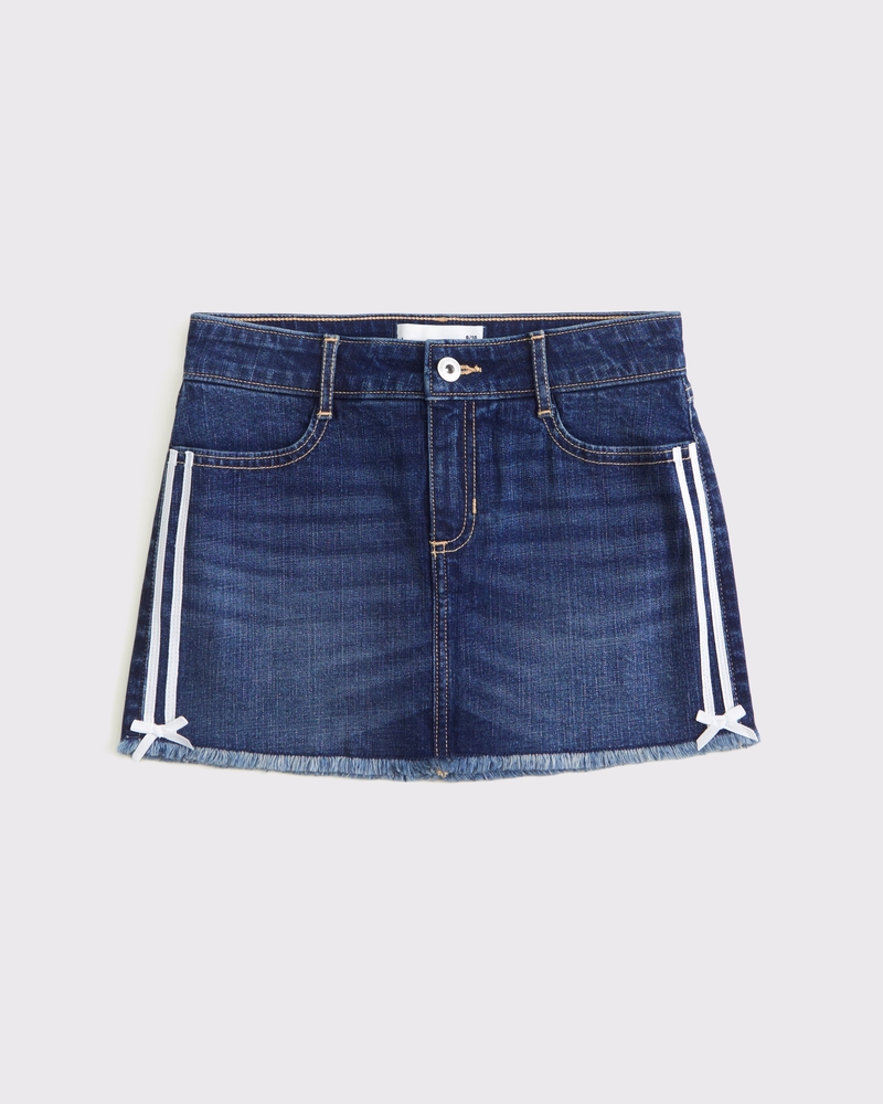 graphic denim skort